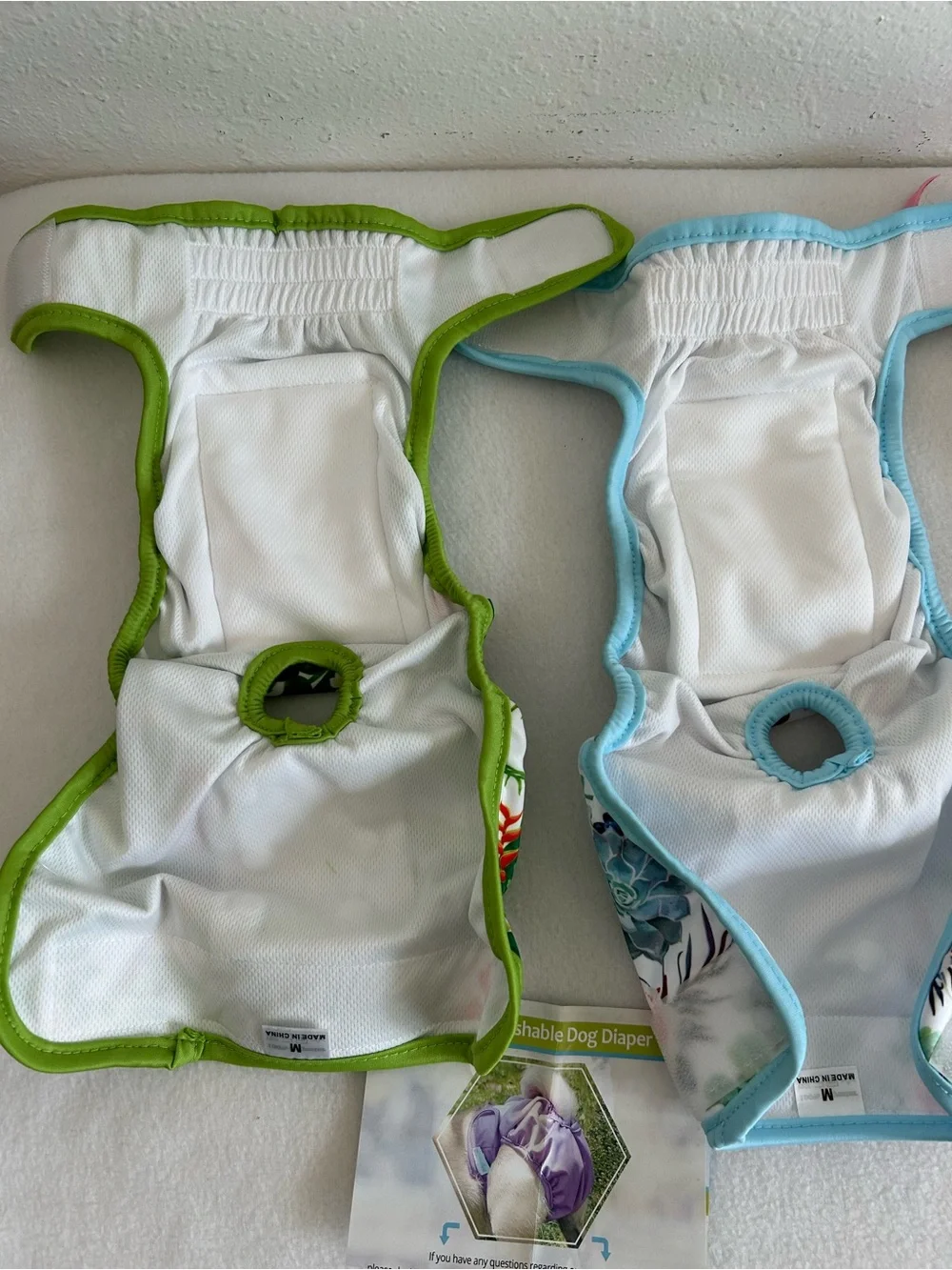 Washable Dog Diapers Lot of 6 Reusable Female Puppy Diapers Sizes Small & Medium